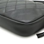 Chanel Cambon Line CC Logo Pouch Shoulder Bag Leather Black Silver — view 3