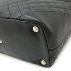 Chanel Cambon Line CC Logo Large Tote Shoulder Bag Soft Calf Black White Silver — view 3