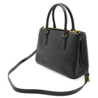 Prada Galleria Triangle Shoulder Bag Crossbody 2-Way Saffiano Leather Nero — view 2