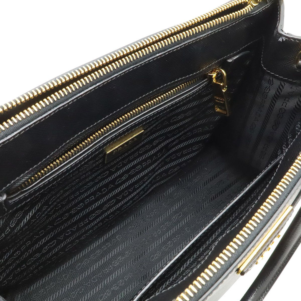 Prada Galleria Triangle Shoulder Bag Crossbody 2-Way Saffiano Leather Nero — view 6