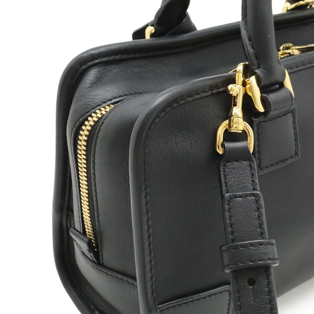 Loewe Amazona 23 Anagram Mini Boston 2-Way Shoulder Bag Leather Black Gold — view 4