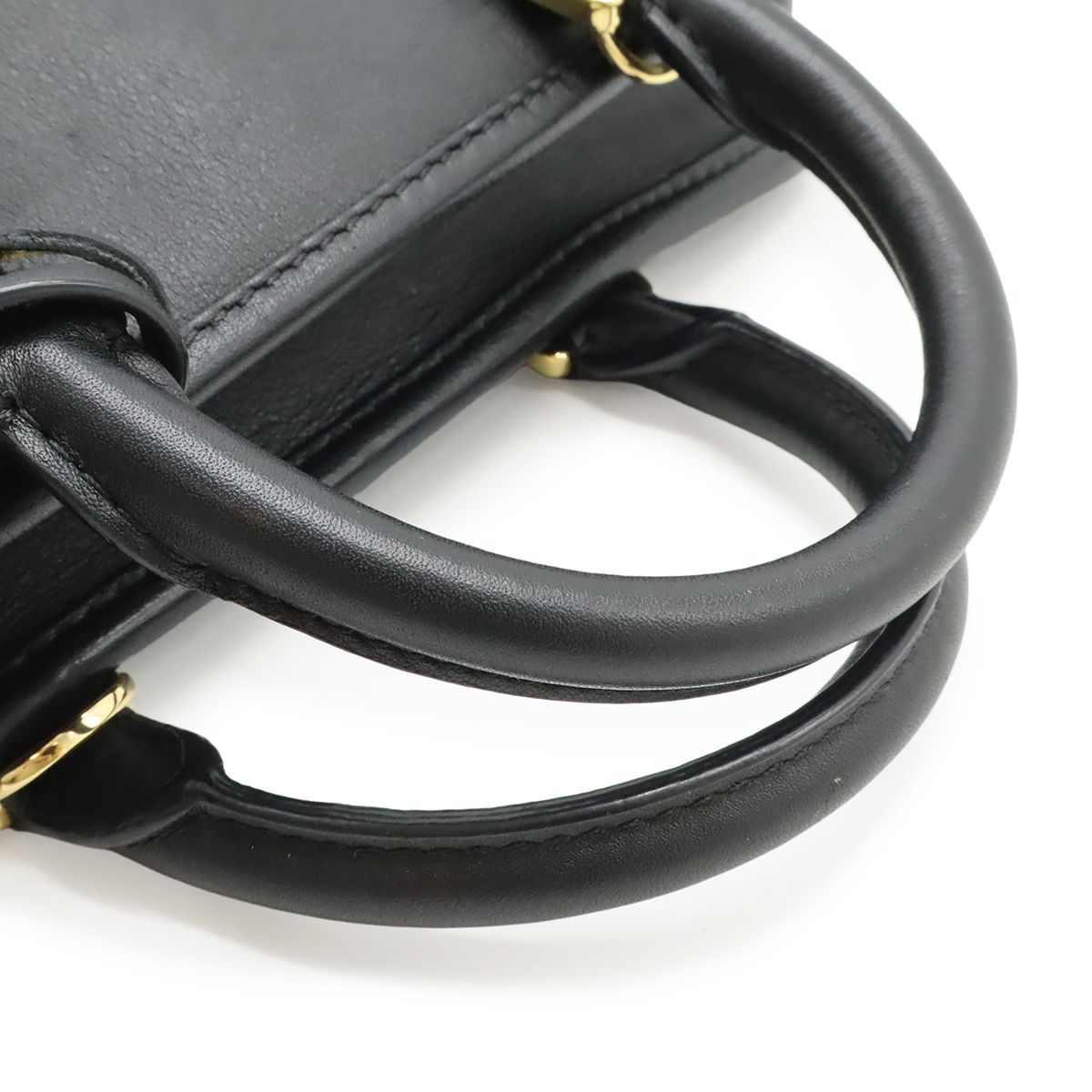 Loewe Amazona 23 Anagram Mini Boston 2-Way Shoulder Bag Leather Black Gold — view 6