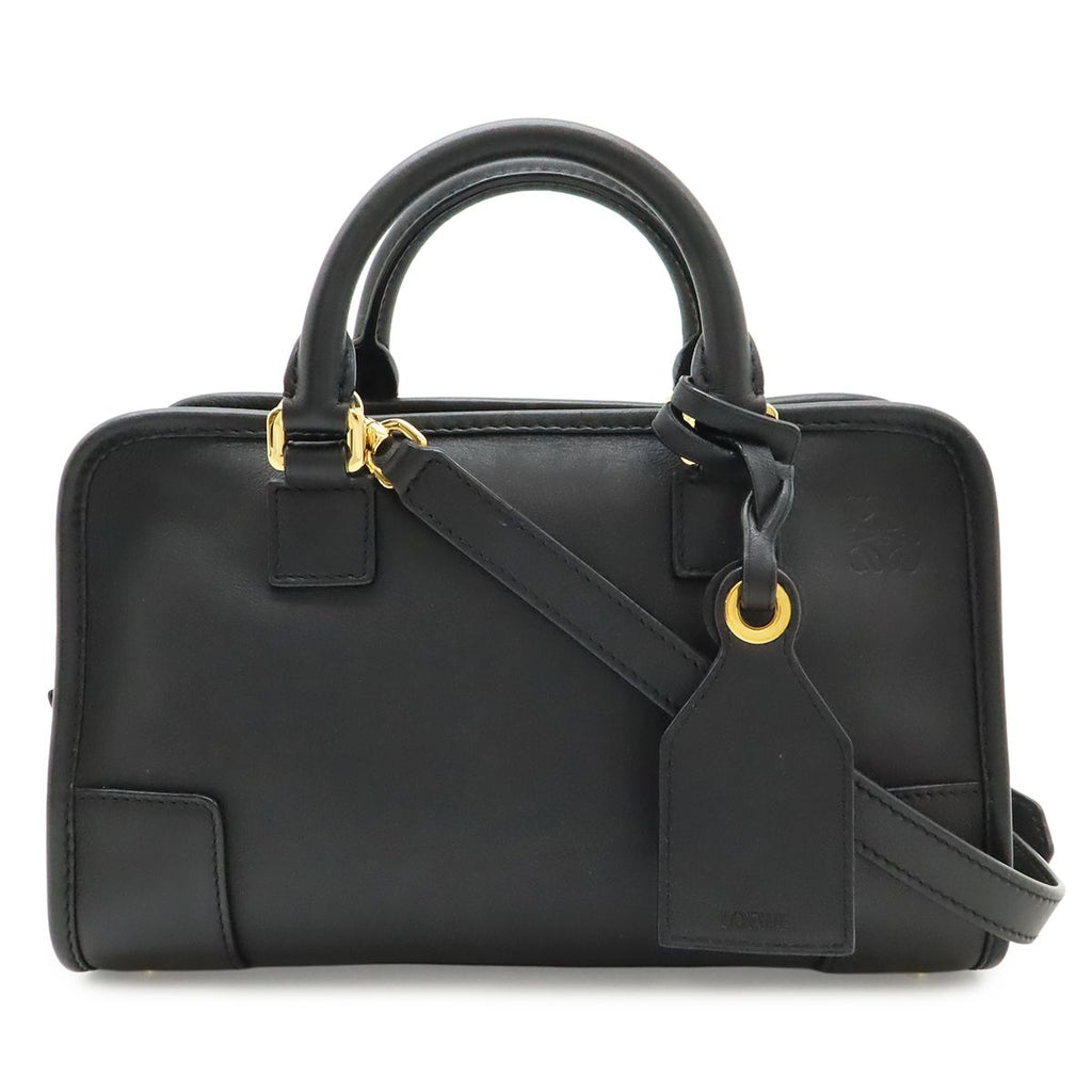 Loewe Amazona 23 Anagram Mini Boston 2-Way Shoulder Bag Leather Black Gold