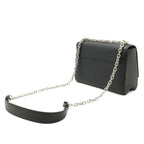 Louis Vuitton Epi Twist MM Shoulder Bag Chain Noir Black Silver Mirror Out — view 2