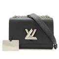 Louis Vuitton Epi Twist MM Shoulder Bag Chain Noir Black Silver Mirror Out