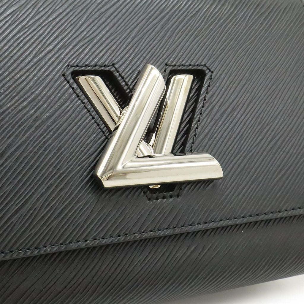 Louis Vuitton Epi Twist MM Shoulder Bag Chain Noir Black Silver Mirror Out — view 8