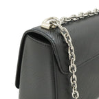 Louis Vuitton Epi Twist MM Shoulder Bag Chain Noir Black Silver Mirror Out — view 4