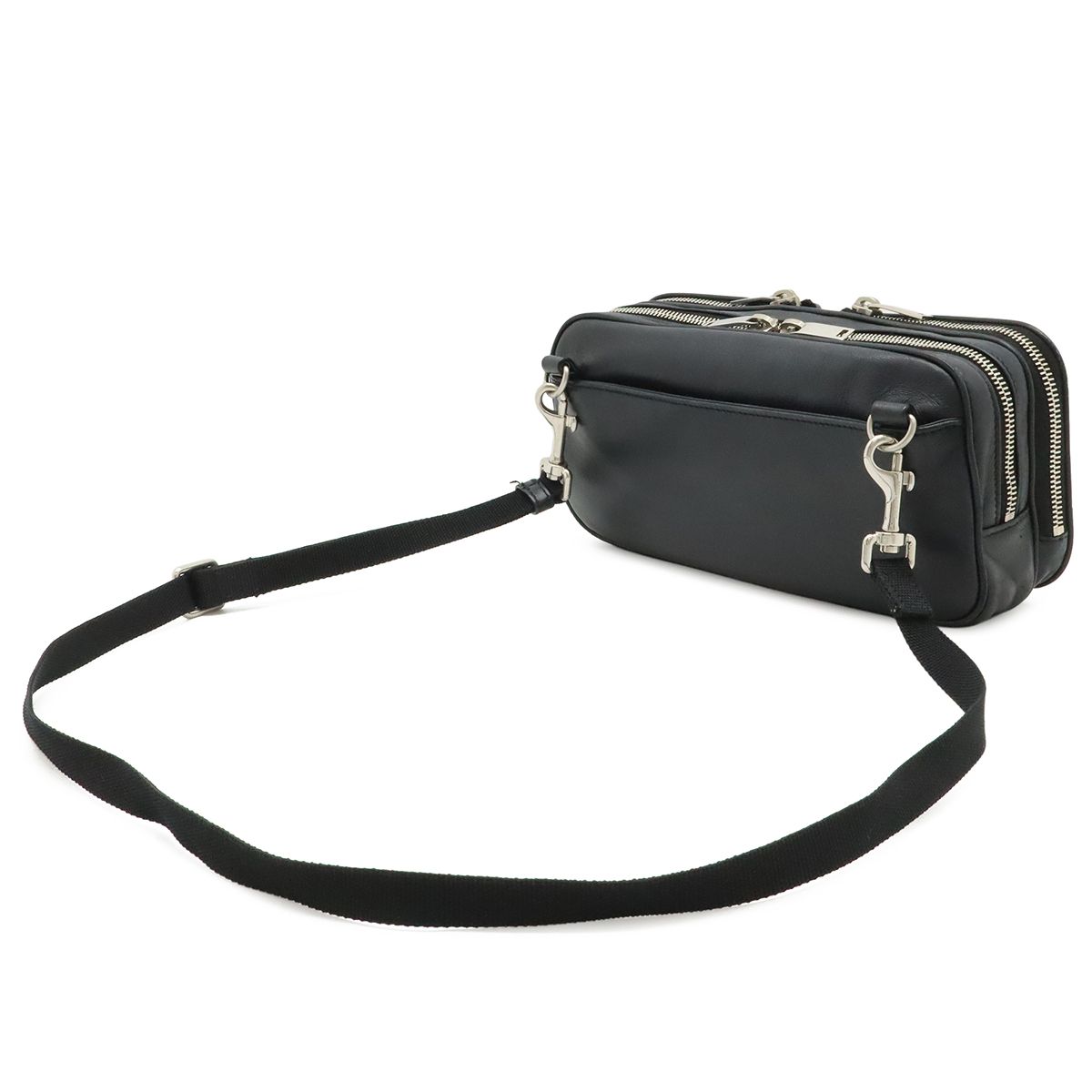 Saint Laurent Paris Yves Shoulder Bag Pochette Crossbody Leather Black — view 2