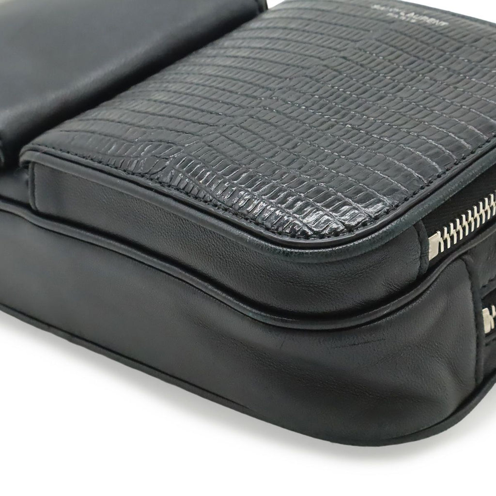 Saint Laurent Paris Yves Shoulder Bag Pochette Crossbody Leather Black — view 3