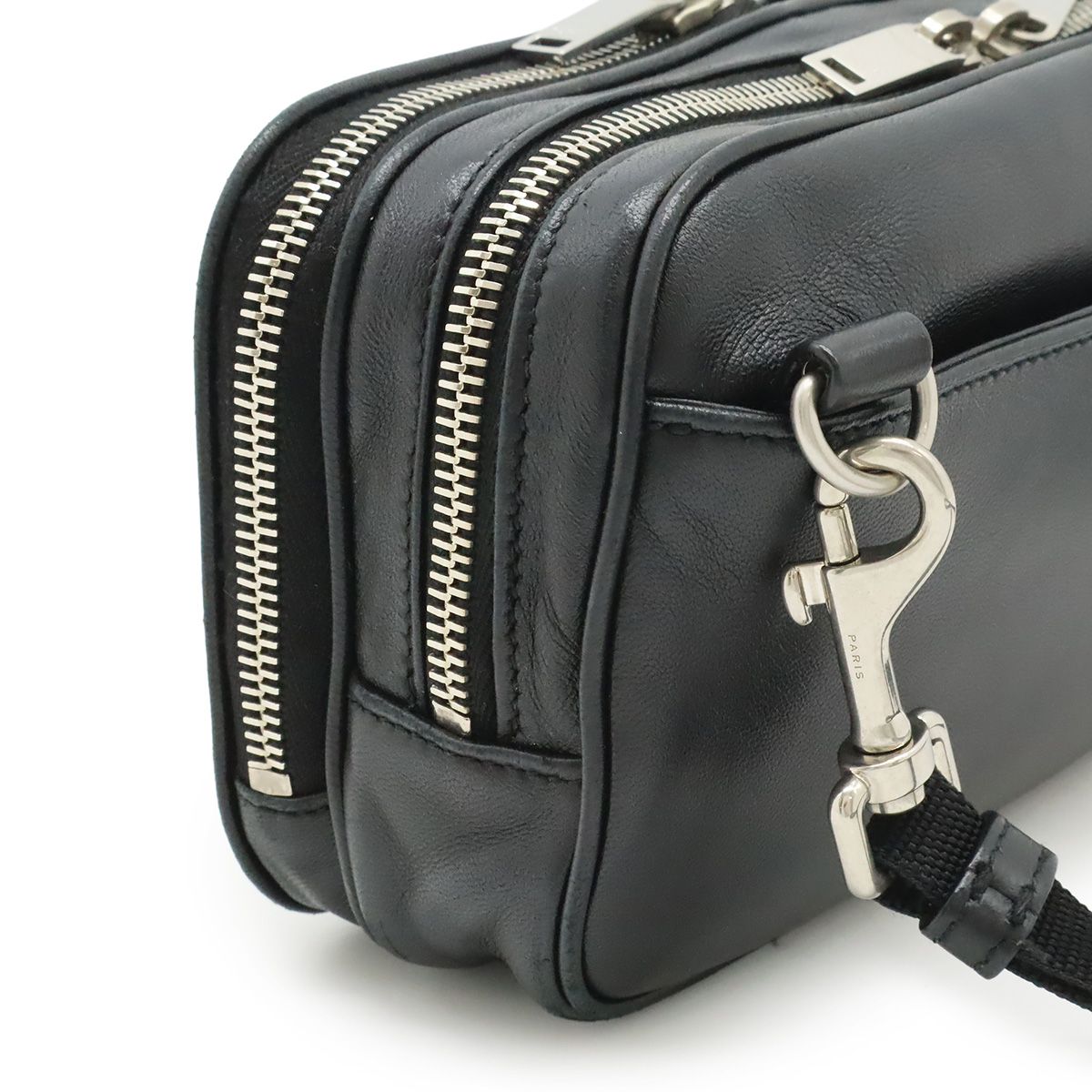 Saint Laurent Paris Yves Shoulder Bag Pochette Crossbody Leather Black — view 4