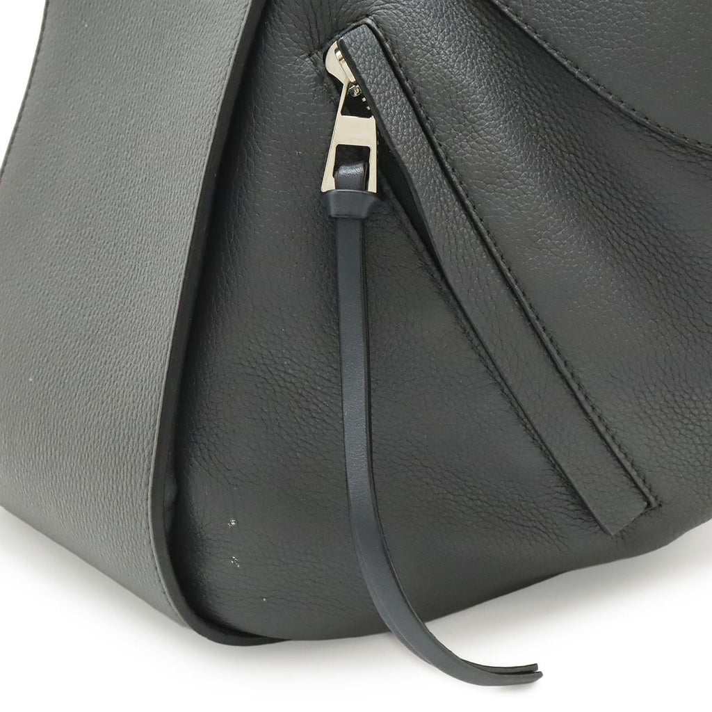 Loewe Hammock Small Drawstring Shoulder Bag Leather Black Silver — view 8