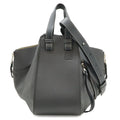 Loewe Hammock Small Drawstring Shoulder Bag Leather Black Silver