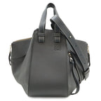Loewe Hammock Small Drawstring Shoulder Bag Leather Black Silver