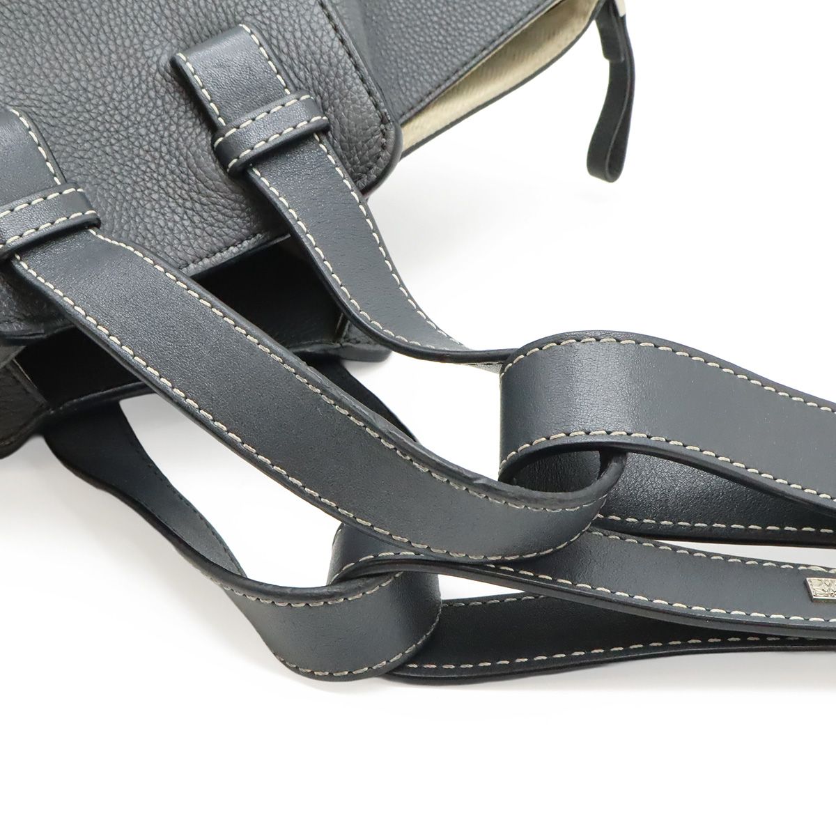 Loewe Hammock Small Drawstring Shoulder Bag Leather Black Silver — view 4