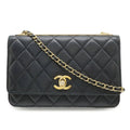 Chanel Trendy CC Quilted Chain Wallet Coin Purse Card Case Lambskin Leather
