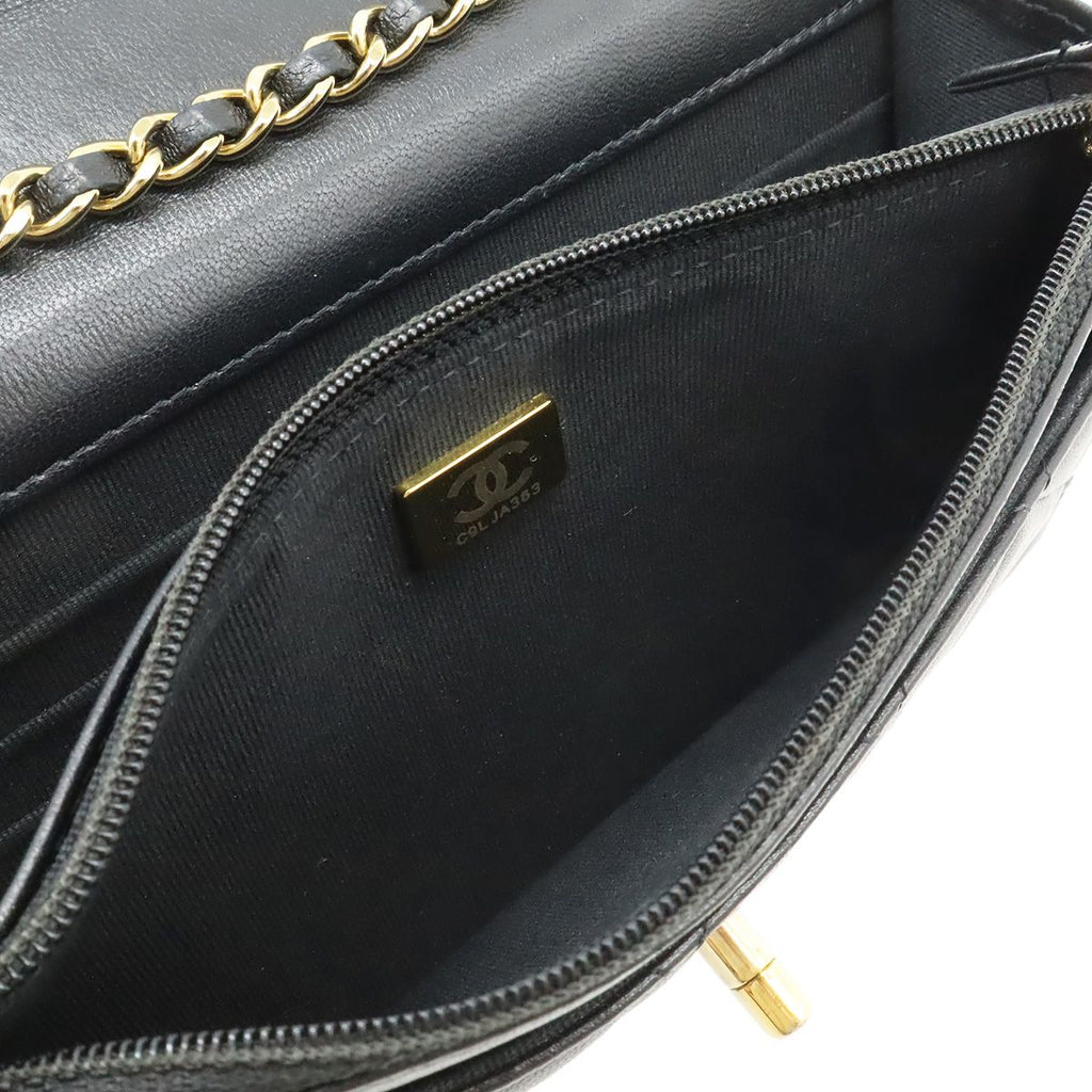 Chanel Trendy CC Quilted Chain Wallet Coin Purse Card Case Lambskin Leather — view 7