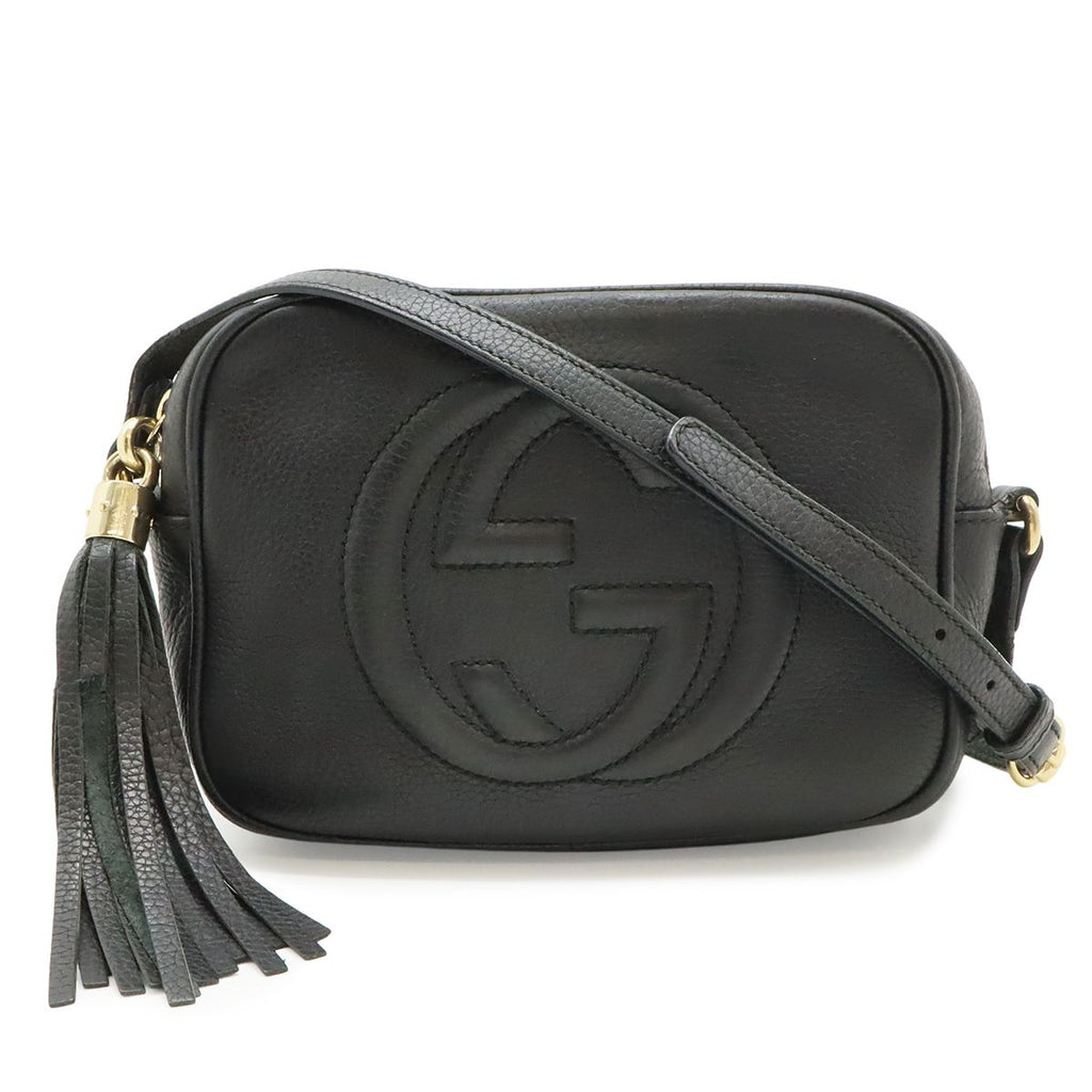 Gucci Soho Small Disco Tassel Fringe Shoulder Bag Pochette Crossbody Leather