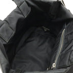 Prada Tote 2-Way Shoulder Bag Reversible Check Nylon Black Blue Multicolor — view 7