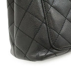 Chanel Quilted CC Logo Handbag Flap Bag Caviar Leather Black Silver — view 9