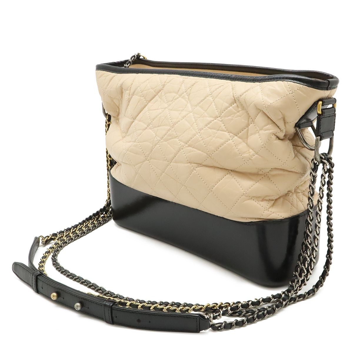 Chanel Gabriel de Quilted Large Hobo Chain Shoulder Bag Calfskin Bicolor Pink — view 2