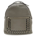 Fendi Visible Backpack Studs Leather Gray Silver