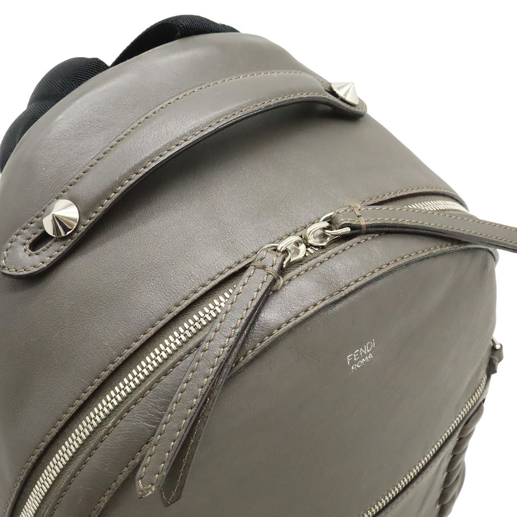 Fendi Visible Backpack Studs Leather Gray Silver — view 6