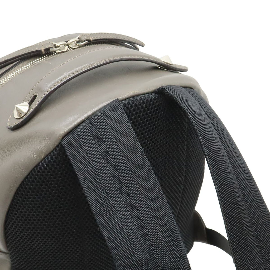 Fendi Visible Backpack Studs Leather Gray Silver — view 4