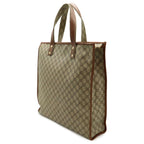 Gucci GG Supreme Tote Shoulder Bag Vertical Leather White Brown Gold — view 2