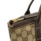 Gucci GG Canvas Tote Shoulder Bag Leather Beige Brown — view 5