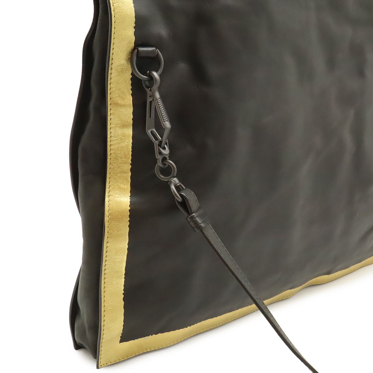 Bottega Veneta Tote Shoulder Bag Crossbody 2-Way Leather Dark Brown Gold — view 6