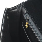 Chanel Quilted CC Logo Business Briefcase Handbag Velour Velvet Leather Black — view 7
