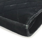 Chanel Quilted CC Logo Business Briefcase Handbag Velour Velvet Leather Black — view 3