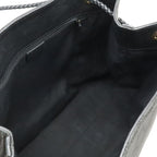 Gucci GG Nylon Tote Shoulder Bag Leather Black Gold — view 6