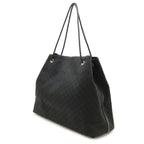 Gucci GG Nylon Tote Shoulder Bag Leather Black Gold — view 2