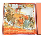 Hermes Carre 90 Silk Scarf Amazones Orange