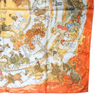 Hermes Carre 90 Silk Scarf Amazones Orange — view 5