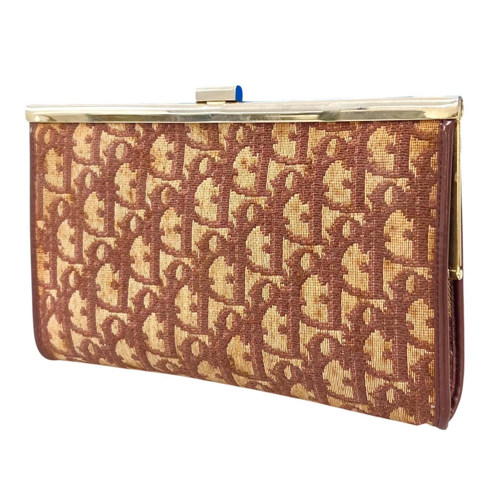 Dior Vintage Clutch Canvas Brown Trotter Pattern — view 2