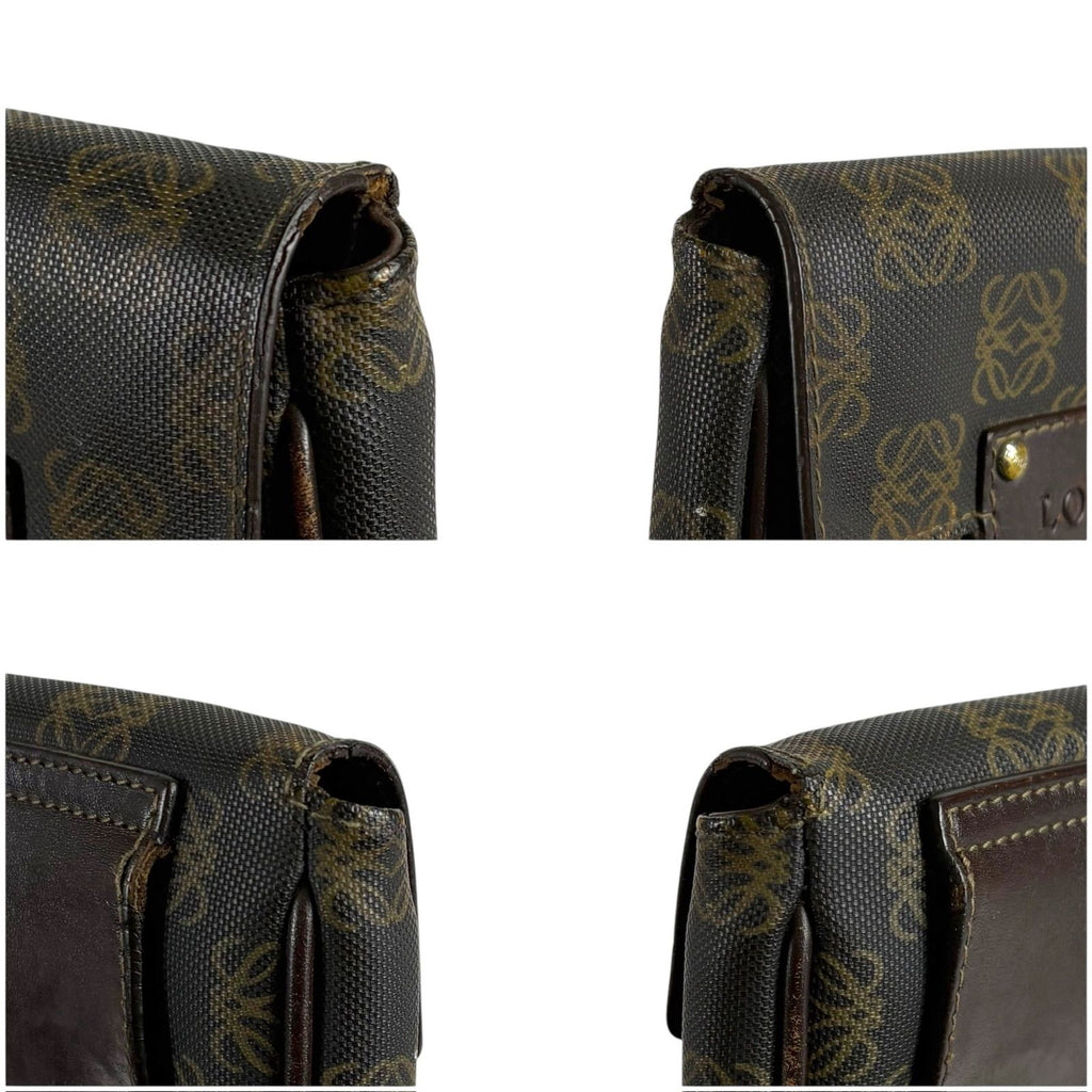 Loewe Repeat Anagram Logo Waist Pouch Mini Shoulder Bag Pochette Brown Black — view 6