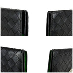 Bottega Veneta Bicolor Bifold Wallet Intrecciato Leather Black Green — view 7