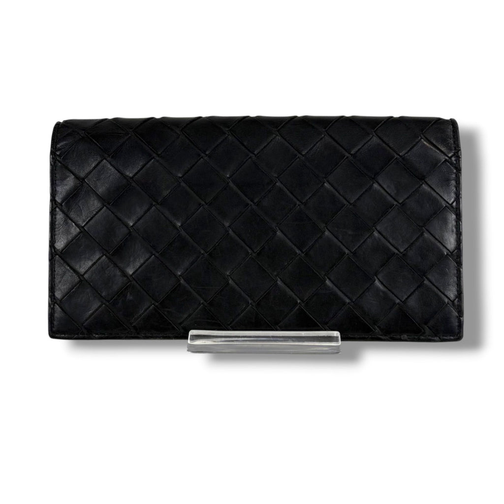 Bottega Veneta Bicolor Bifold Wallet Intrecciato Leather Black Green — view 2