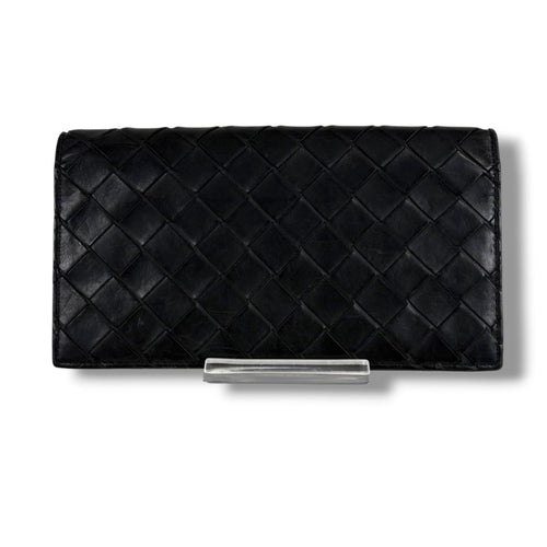 Bottega Veneta Bicolor Bifold Wallet Intrecciato Leather Black Green — view 2