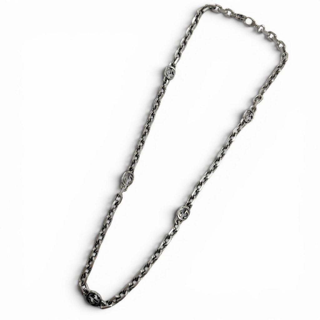 Gucci Interlocking Chain Necklace Silver — view 4