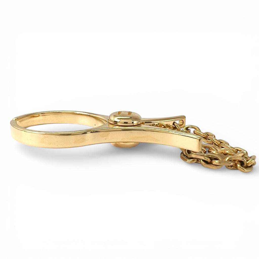 Hermes Filou Logo Glove Holder Key Charm Gold — view 3