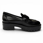 Chanel CC Logo Leather Loafers Shoes Black — view 5
