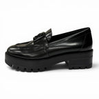 Chanel CC Logo Leather Loafers Shoes Black — view 4