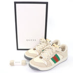 Gucci Leather Web Stripe GG Marmont Vintage Logo Low Cut Sneakers Beige — view 2
