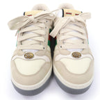 Gucci Leather Web Stripe GG Marmont Vintage Logo Low Cut Sneakers Beige — view 4
