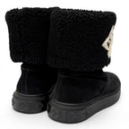 Louis Vuitton Snowdrop Line LV Logo Shearling Boots Black — view 2