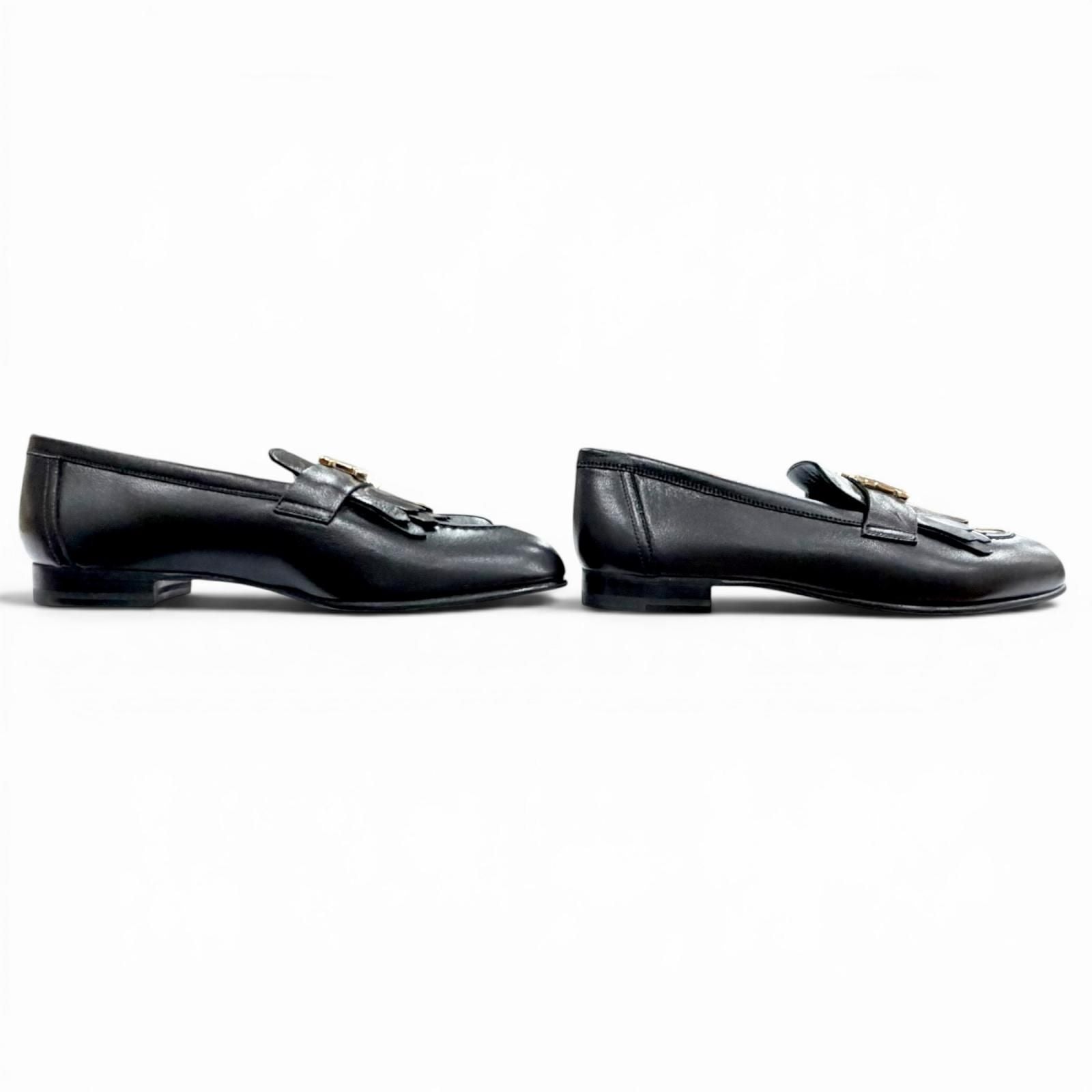 Hermes Moccasins Royale Leather Loafers Black — view 4