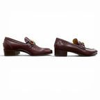 Gucci Web Line Horsebit Leather Loafers Bordeaux Gold 35.5 Box Recommended — view 3